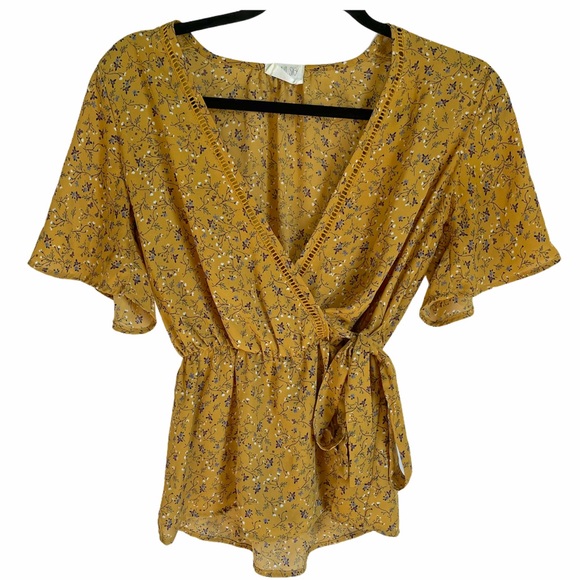 yellow peplum blouse